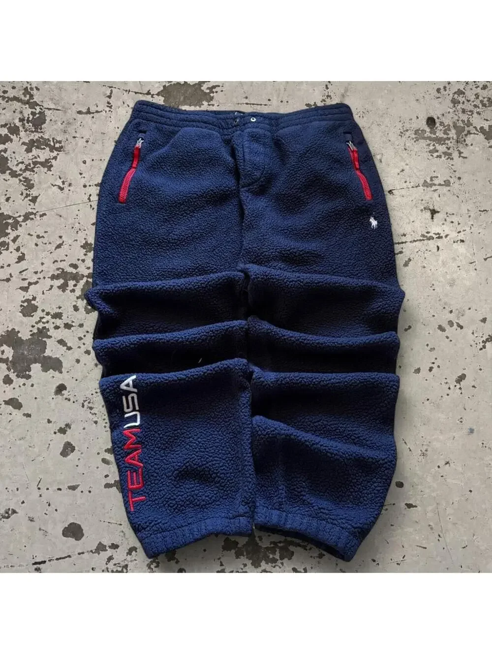 Crazy fire, rare, Polo Ralph Lauren, baggy USA Olympic sweatpants.
